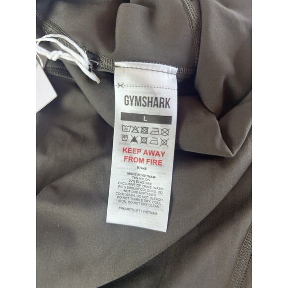 NWT GYMSHARK Legacy Logo Leggings Deep Olive Green Women’s Large Body Fit B7A4E - Picture 4 of 7